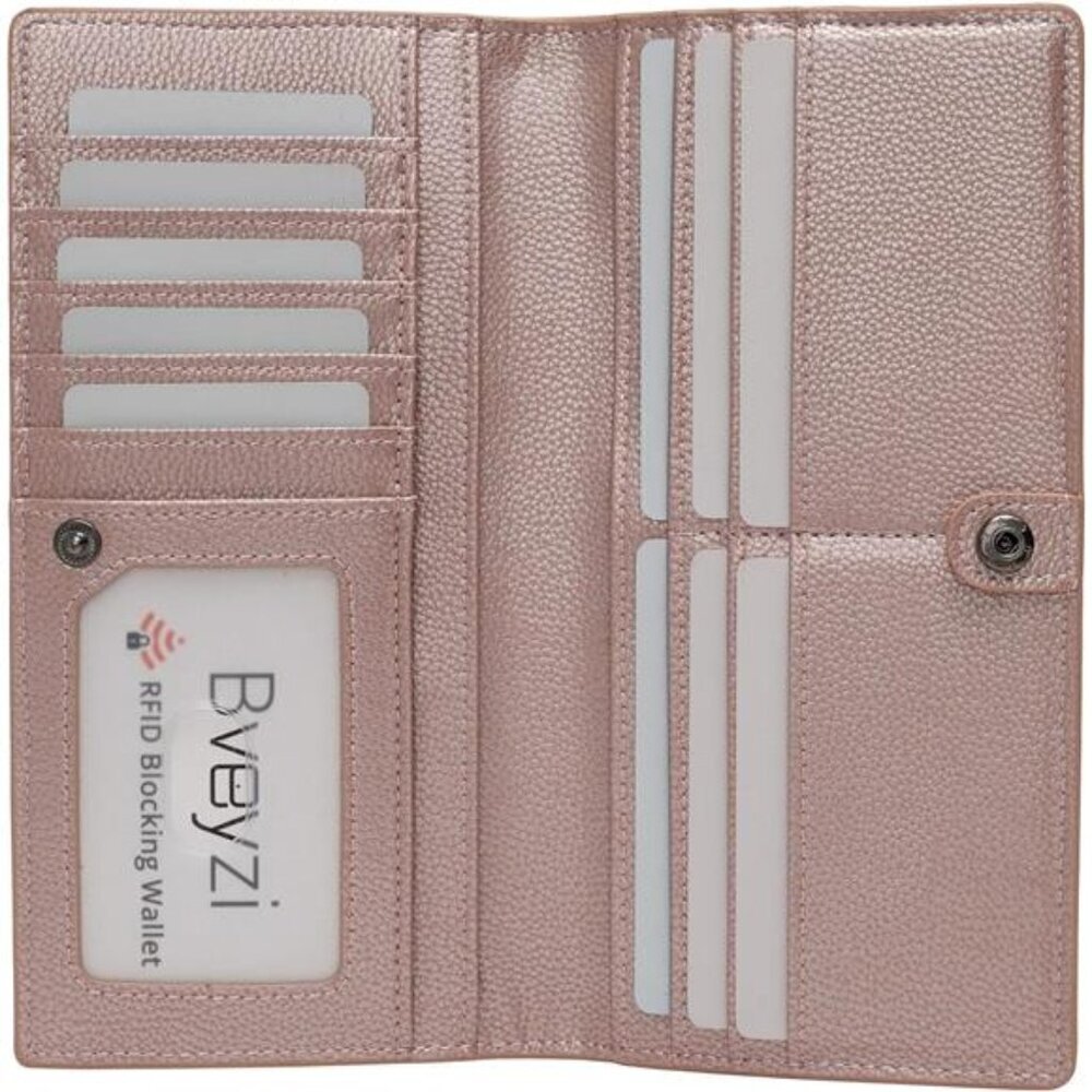 Womens Leather Wallet RFID Slim Bifold Card Holder Clutch Credit Card Purse